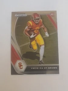 Amon-Ra St Brown Rookie 2021 Prizm Draft Picks RC USC Detroit Lions - Picture 1 of 6