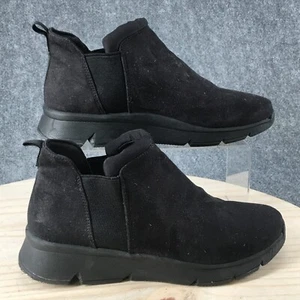 Ryka Boots Womens 9.5 M Charmer Ankle Booties Black Fabric Pull On Round Toe - Picture 1 of 17