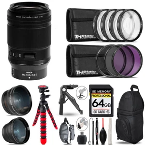 Nikon Z MC 105mm VR S Macro Lens - 3 Lens Kit + Tripod + Backpack - 64GB Kit - Picture 1 of 7