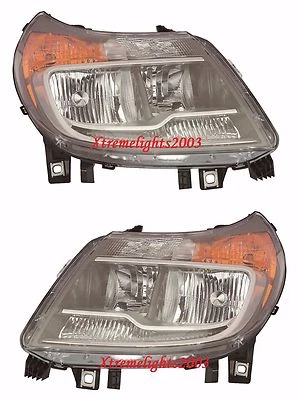 DODGE RAM PROMASTER 2014-2016 PAIR SET HEADLIGHT HEAD LAMPS LIGHTS W/O DRL - Image 1 of 3