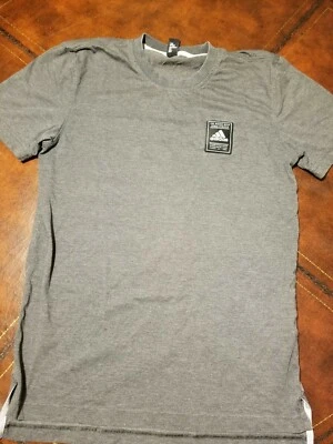 euc mens Adidas sz S gray black white 3 stripes pullover t shirt athletic wear - Image 1 of 4