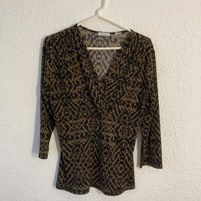 LIZ & Co миниатюрный v-образным вырезом верхний размер Lg Baby кукла коричневый черный геометрический Liz Claiborne - Изображение 1 из 4