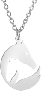 Pendente Collana Catena in acciaio inox ,immagine di cavallo - Foto 1 di 8