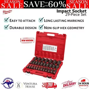 Milwaukee Shockwave 1/2" Drive 29 Piece Metric Ratchet Impact Socket Tool Set AU - Picture 1 of 12
