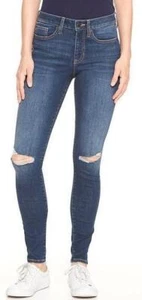 Womens GAP Denim SKIN TIGHT BUTT Jeans SEXY RIPPED KNEE SUPER SKINNY Size 4 27 - Picture 1 of 12