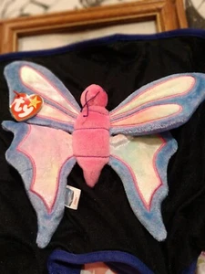 TY Beanie Babie Flitter the Butterfly Plush Toy - Pink/Purple - Picture 1 of 5