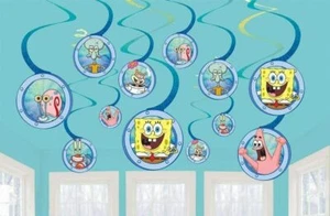 Spongebob Squarepants Swirl Decoration Birthday Party Danglers 5 Packs of 12 - Picture 1 of 1