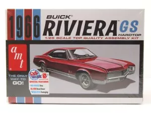 Buick Riviera GS 1966 Modellino Auto Kit Costruzione Plastica 1:25 AMT - Foto 1 di 5