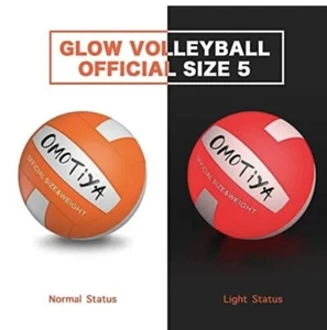 OMOTIYA LED Light Up Volleyball– Size 5 Glowing Volleyball with Pump Batteries - Picture 1 of 12
