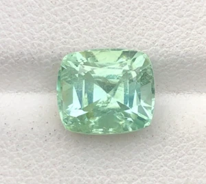 3.70CT Faceted Cushion Cut Pale Green Tourmaline loose gemstone from Afghanistan - Picture 1 of 16