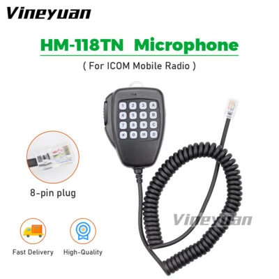 HM-118TN DTMF 8 Pin Microphone For ICOM IC-706 IC-706MKIIG IC-2100H Ham Radios - Image 1 of 4
