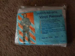 NEW Weather-Rite #1210 Vinyl Rainsuit Fishing Hunting Outdoors Work Hood Size M - Picture 1 of 6
