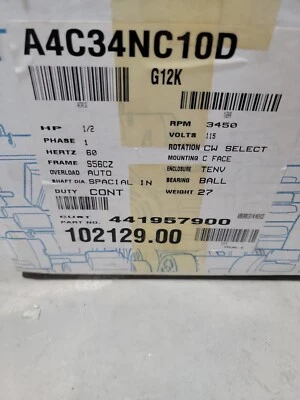 Motor de rodamiento de bolas Leeson 1/2 HP 1 fase cara C 3450 rpm S56CZ con cable  Foto 1 de 4