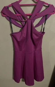 Marciano Fuchsia Beere Fit Flare Mini Party Cocktail Kleid Gr. M - Neu ohne Etikett - Bild 1 von 7