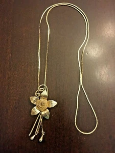 Necklace Earrings Marquis Collection Rose Heart Goldtone Costume Vintage Jewelry - Picture 1 of 5