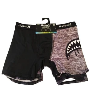 HURLEY Boy XL Boxer Briefs Dark Gray Heather Camo Chomp 2 Pairs 18-20 - Picture 1 of 3