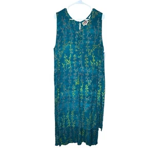 Hilo Hattie NWT VTG Maxi Dress Hawaiian Bamboo Print Sleeveless Casual XL Summer - Picture 1 of 8