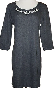 Ann Taylor Blue Chambray Dress Rhinestones Scoop Neckline  NWT M $119 - Picture 1 of 5