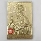 Vintage St. Jude Rosary Shrine Gold Tone Religious Figure Medal Relic
