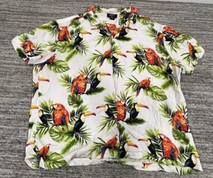 Camisa Forever 21 Hombres Aloha Hawaiana Tucán y Guacamayo Pájaros Abotonada Talla XL - Imagen 1 de 7
