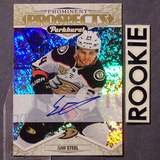 SAM STEEL 2018/19 Parkhurst Prominent Prospects GOLD Auto #PP-9 ROOKIE rc Dallas