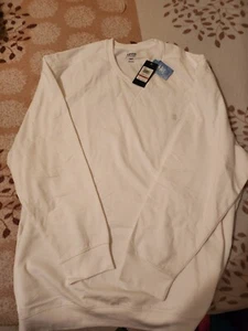 IZOD Men's Saltwater Long Sleeve French Terry Crewneck Sweatshirt, Bright White, - Picture 1 of 4
