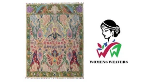 Ikat Pink Handmade Tufted  Traditional Wool Area Rug  Without Tariff & duty - Picture 1 of 19