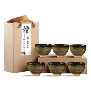 Chinese Ceramic Kung Fu Tea Set of 6 Japanese Tea Cup Sake Cup Ceramic Tea Cu... - Picture 1 of 5