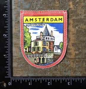 Vintage AMSTERDAM Schreierstoren Weepers Tower Netherlands Travel Souvenir Patch - Picture 1 of 3