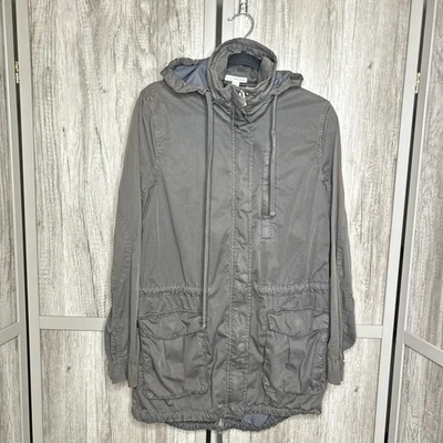 Chaqueta utilitaria James Perse Anorak embalable bolsillos con capucha color gris talla 2 Foto 1 de 4