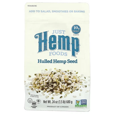 Just Hemp Foods Hulled Hemp Seeds 24 oz 680 g All-Natural, Gluten-Free, Halal, - Image 1 of 3