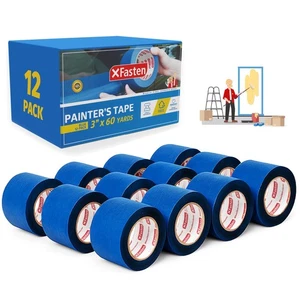 Blue Painters Tape Bulk 3-Inch x 60-Yards (12-Pack, 2160ft Total) Wall Safe P... - Picture 1 of 8