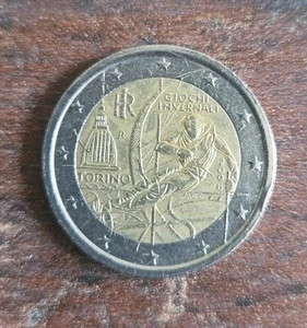 Umlaufmünze 2 Euro Italien Gedenkmünze Olympische Winterspiele in Turin 2006 - Bild 1 von 2