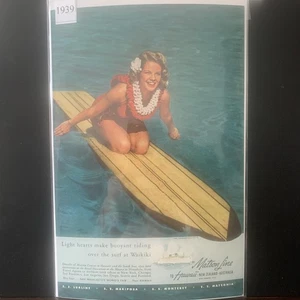 Vintage 1939 Matson Line Light Hearts Make Buoyant Riding Ad Advertisement - Imagen 1 de 2