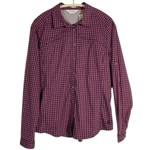 Neu mit Etikett Orvis River Guide Tech-Shirt, blau/pink Gingham Knopfleiste, Damen Medium - Bild 1 von 18