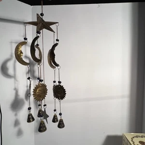 Windchime: Celestial SUN/MOON Stars with brass bells 20 inches in length - Picture 1 of 19