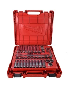 Milwaukee 48-22-9010 1/2" SAE/Metric Ratchet and Socket Wrench Set (47-Piece) - Picture 1 of 4