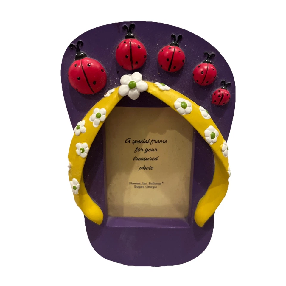 Y2K Groovy Funky Beachy мини фото рамка божья коровка Flip Flop картина фиолетовый милый - Изображение 1 из 2