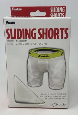 Pantalones Cortos Franklin Juveniles Deslizantes Juveniles Medianos Blanco 24-26 en Doble Capa Bolsillo Copa Foto 1 de 4