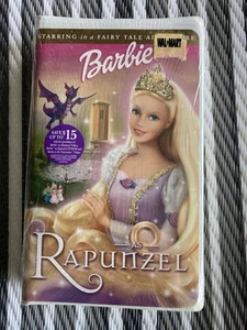 New Barbie Rapunzel Animated Fairytale VHS Movie Video Clamshell 2002 Sealed - Picture 1 of 3