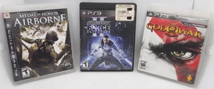 PS3 Action/Adventure Game Bundle of 3: God of War, Star Wars II, Medal of Honor. - Picture 1 of 12
