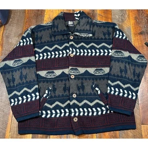Tejidos Atahualpa Ecuadorian Wool Button Down Cardigan SZ L - Picture 1 of 5