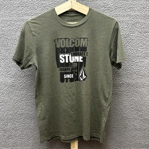 Volcom T-Shirt Mens M Green Short Sleeve Crew Neck Graphic Print - Picture 1 of 4