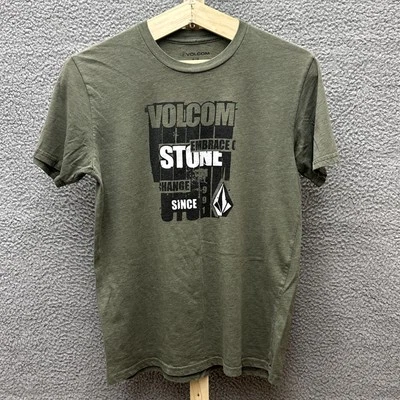 Volcom T-Shirt Mens M Green Short Sleeve Crew Neck Graphic Print - Image 1 of 4