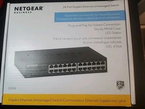 NETGEAR GS324-200NAS 24-Port Gigabit Ethernet Unmanaged Switch - Black - Picture 1 of 6