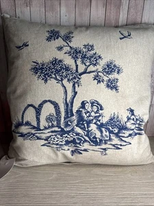 John Lewis ~ V&A ~ Enchanted Garden ~ Cushion In Mid Blue Stone 45cm X 45cm - Picture 1 of 7