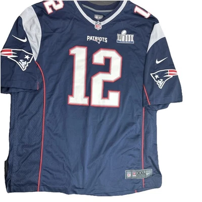 Camiseta masculina Tom Brady Nike NFL Patriots On Field tamanho XXL Super Bowl LIII  - Imagem 1 de 4