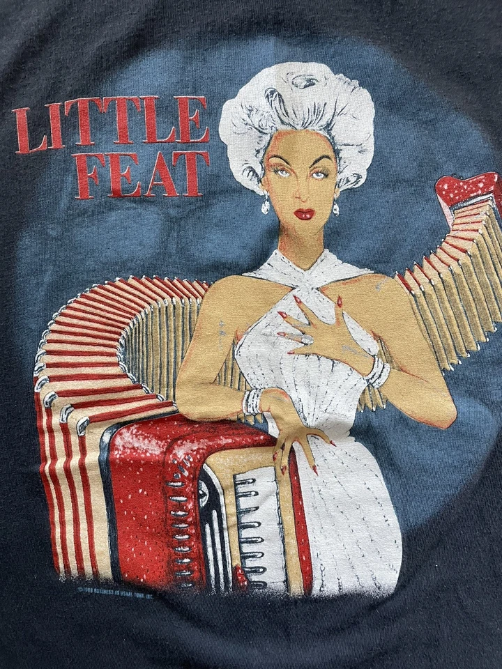 VINTAGE 1988 LITTLE FEAT Roll Right Thru  Tour T-shirt X-LARGE EXC  2-sided - Image 1 of 4