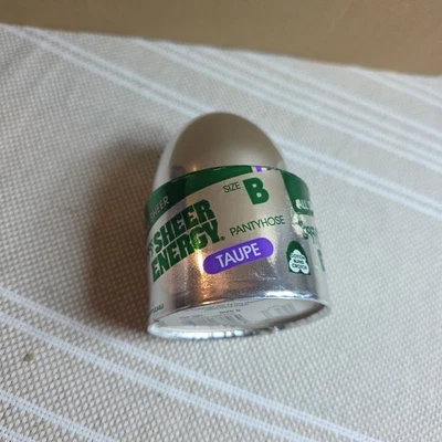 Vintage Leggs Egg Sheer Energy Taupe All Sheer Pantyhose Size B New In Egg - Image 1 of 4