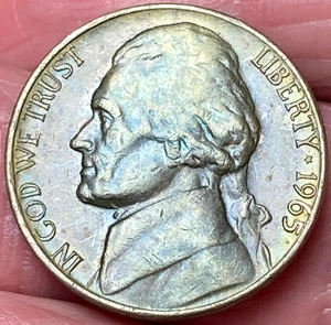 Hermosa moneda de níquel Jefferson 1965-P tono brillante #11 - Imagen 1 de 12